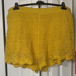 a new day Yellow Crochet Women Shorts